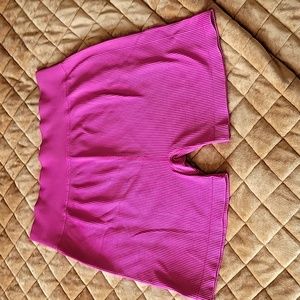 Women's XL Magenta ribbed biker shorts